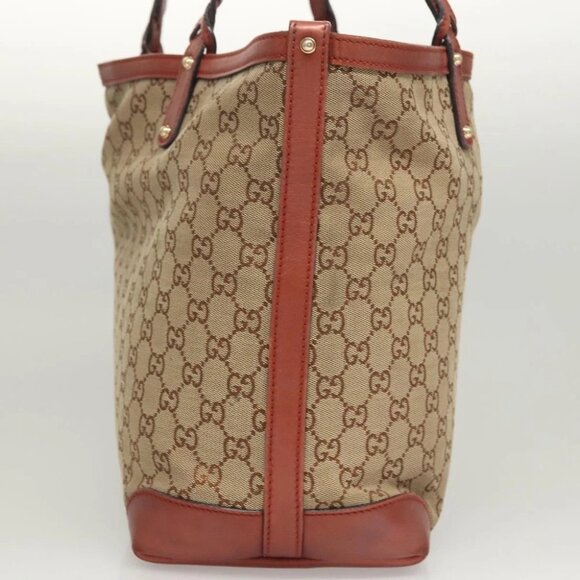 GUCCI GG Canvas Tote Bag Beige Gold 247209 Auth - Picture 8 of 16
